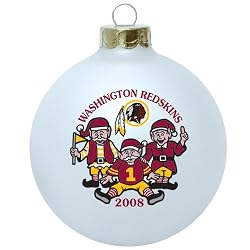Washington Redskins 2008 Santa's Elves Round Christmas Tree Ornament
