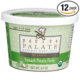 Petite Palate Organic Spinach Potato Puree Baby Food, 4-Ounce Cups (Pack of 12)