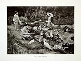 1922 Print Japanese Women Egret Lotus Garden Path Pond Oil Paper Umbrella Kimono - Original Halftone Print