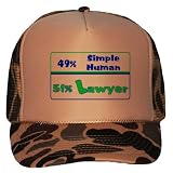 49% Simple Human 51% Lawyer Adult Brown Camo Mesh Back Hat / Baseball Cap