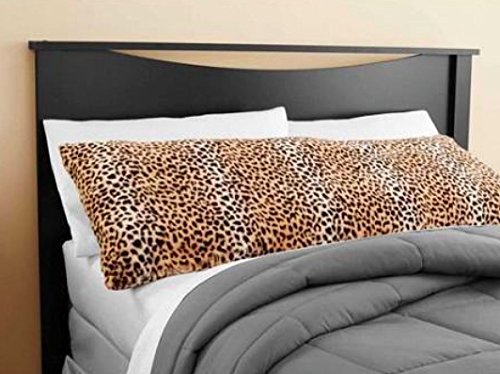Elegant Faux Fur Body Pillow Cover - Removable with Zip Cover - Cheetah / Leopard Print- Fits up tp 20
