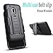 Moto G4 Case, Starshop [Heavy Duty] Dual Layers with Kickstand and Locking Belt Clip With Screen Protector (Black)
