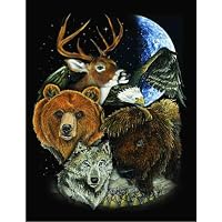 Multi Animal Fleece Throw Blanket