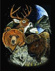 Multi Animal Fleece Throw Blanket