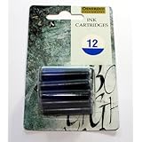 Osmiroid Blue Fountain Pen Ink Cartridges 12 Pack