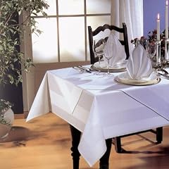 Damast - Tischdecke in wei� - 130 x 220 cm - bei 95�C waschbar