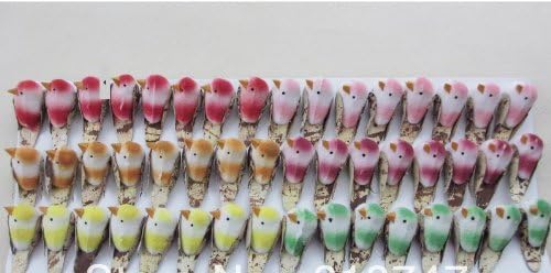 1.2*2.6cm Mixed Colors Foam Birds Ornament /Diy 48pcs