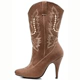 418-COWGIRL 4" Heel Ankle Boot Black Size 6