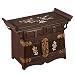Handmade Mother Of Pearl & Wood Jewelry Box - Chinese Floral Tree Peony Design