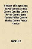Cantons of Tungurahua: Banos Canton, Ambato Canton, Cevallos Canton, Mocha Canton, Quero Canton, Pelileo Canton, Tisaleo Canton, Patate Canto-