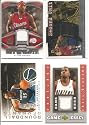 (4) CARD LOT of Authentic Game/Event-Used NBA Basketball Cards . . . Featuring 2007 SP Cut from the Cloth Elton Brand . . . 2009 Topps Roundball Remnants Al Jefferson . . . 2007 UD Martell Webster . . . 2006 Topps Chrome Ben Gordon Serial #13/400