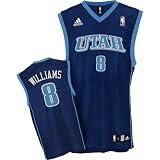 Deron Williams Jersey: adidas Blue Replica #8 Utah Jazz Jersey