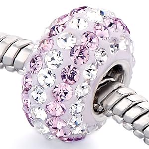 Pugster Gorgeous Pale Purple Birthstone April Beads 925 Sterling Silver Core Fits Pandora Charm Bracelet
