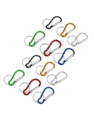Sports: Multicolor Aluminum Spring Loaded Gate D Shaped Keychain Carabiner 12 Pcs - Como