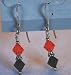 Deep Orange & Jet Swarovski Crystal Earrings