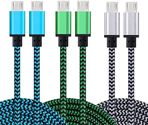 USB Cable, INEER Premium 6-Pack Colorful Nylon Braided 3FT USB 2.0 A Male to Micro B Charge Cable for Android, Samsung Galaxy S7, S6, Note 5, HTC, LG, Sony, Blackberry, Nokia and More Android Device