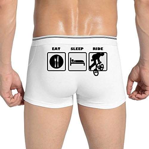 Men's Fashion Elastic Eat Sleep Ride Bmx Bike Cross Boxers Brief Underwear