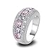 Psiroy 925 Sterling Silver Plated Simulated Pink Topaz Half Eternity Band Ring Size 7