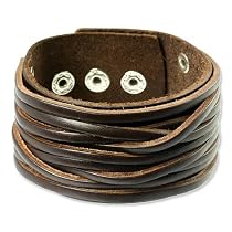 SilberDream Lederarmband braun Herren Leder Armband Echtleder LA2249B
