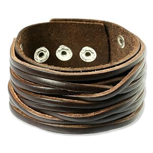 SilberDream Lederarmband braun Herren Leder Armband Echtleder LA2249B