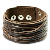 SilberDream Lederarmband braun Herren Leder Armband Echtleder LA2249B