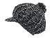 Black multi toned Hand knitted oversized warm cabbie newsboy hat for women