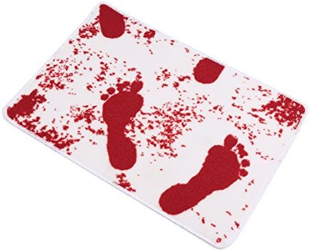 TONGQING Blood Bath Mat Bathroom Water Absorption Non-slip Rug Brand Carpet Floor Mats Horrific Bloody Footprints Halloween Decoration Shower Mats(24 x 16 Inch)