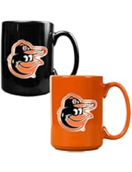 Sports: MLB Baltimore Orioles Two Piece Ceramic Mug Set - Primary Logo - Great American Products