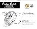 Bamoer Set of 2 18K White Gold Plated Princess Cut Big Round Cubic Zirconia 3 Stone Engagement Wedding Ring Set for Her Women Girls Sizes 6 to 9