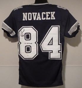 Jay Novacek Autographed Dallas Cowboys Blue Size XL Jersey w/