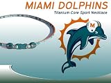 Miami Dolphins Titanium Core Sport Necklace NFL Celebration Sale! Size 21 Inch