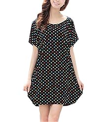 Plus Size Summer Floral Print Cotton Short Sleeves Party Dress 