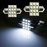 iJDMTOY&reg; (2) 1.25" 31mm 12-SMD DE3175 DE3022 DE3021 Festoon LED Replacement Bulbs For Car Interior Map/Dome Lights, Trunk Area Lamps, Xenon White