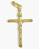 Large Religious 18 Karat Yellow Gold Crucifix