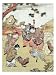 Chinese Boys at a Cockfight, Japanese Wood-Cut Print Giclee Poster Print