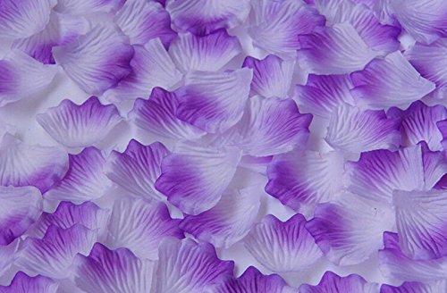 jennyyang059 Decoration Silk Flowers Rose Petals 100PCS Purple-White