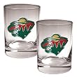 Minnesota Wild 2pc Rocks Glass Set - Primary Logo NHL Hockey