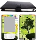 Amzon Kindle 2 Genuine Leather Case Cover Jacket + Skin Sticker Ebook Accessories Combo