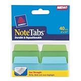 Avery NoteTabs, 2 x 1.5 Inches, Cool Blue and Green, 40 per pack (16312)