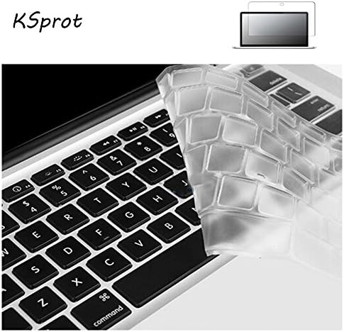 KSprot Thin Durable Soft-Touch Keyboard Cover +Clear Screen Protector for Macbook Retina 15"/15.4"(A1398) Aluminum Unibody Only Anti-Glare, Anti-Fingerprints, Matte