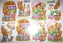 A4 3D step by step Le Suh decoupage sheet - Easter bunny and eggs