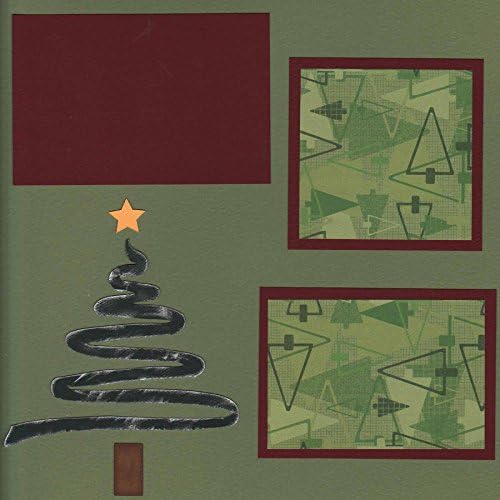Tis The Season Christmas Layout Pre-cut scrapbook page kits paper piecing kit! 2 Page 12x12 Layout Scrapbooking layout kit with Tree Ornament Light and Star