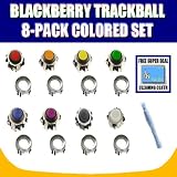 8 Pack Blackberry Trackball Colored/ Joystick / Navigate / Pearl / Ring Repair Replacement Fix Fixing for Rim for Blackberry Pearl 8100 8130 Curve 8300 8310 8320 8800 8820 8830 in Clear, Red, Orange, Yellow, Green, Blue, Purple and Black Plus Opening Tool with Exclusive FREE Complimentary Super Deal Micro Fiber Cleaning Cloth