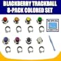 8 Pack Blackberry Trackball Colored/ Joystick / Navigate / Pearl / Ring Repair Replacement Fix Fixing for Rim for Blackberry Pearl 8100 8130 Curve 8300 8310 8320 8800 8820 8830 in Clear, Red, Orange, Yellow, Green, Blue, Purple and Black Plus Opening Tool with Exclusive FREE Complimentary Super Deal Micro Fiber Cleaning Cloth