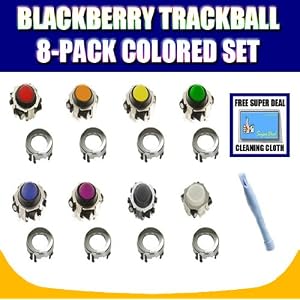 8 Pack Blackberry Trackball Colored  Joystick Navigate Pearl Ring Repair Replacement Fix... 