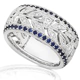 One of a Kind 1.00ctw Sapphire & Diamond Ring in 18kt White Gold (HI/SI)