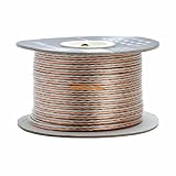 Cmple - 14AWG Clear Jacket Compact Speaker Wire Cable - 300ft