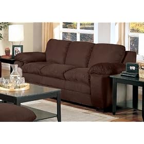 Sofa in Chocolate Microfiber - Coaster