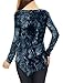 Allegra K Women's Tie Dye Irregular Hem Shirt Round Neck Long Sleeves Casual Top X-Large Blue