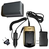 HQRP High Capacity Battery BP-2L14 BP2L14 and Charger for Canon VIXIA HG10, HV20, HV30, HV40 Camcorder (incl. Car and Wall USA/Euro Plug Adapters)